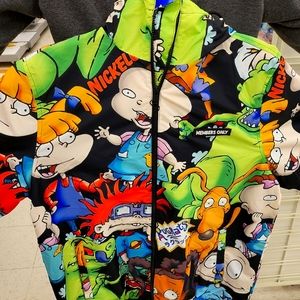 NWT Members Only Rugrats Hooded Zip Windbreaker Rain Jacket Nickelodeon Sz M